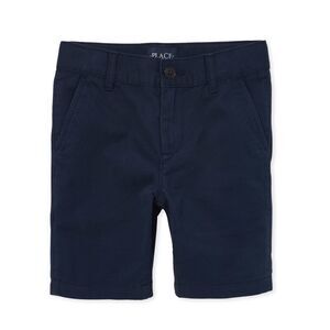 Children’s Place Navy Boys Uniform Stretch Chino Shorts Size 7 Husky 7H